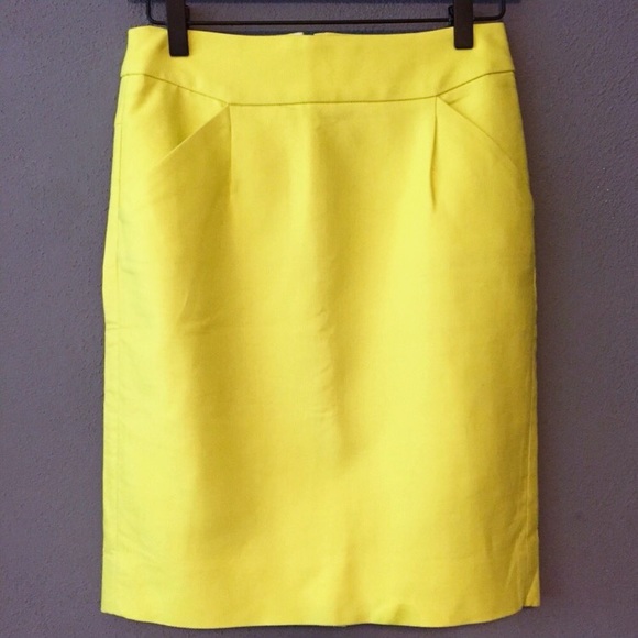 J. Crew Dresses & Skirts - J Crew - The Pencil Skirt Bright Yellow 00